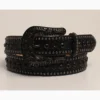 Women's Black Faux Snake Crystal Belt