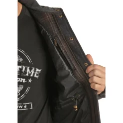 Powder River Navy Plaid Wool Coat -Heydudes Cowboy Shop PRMO92RZZF B