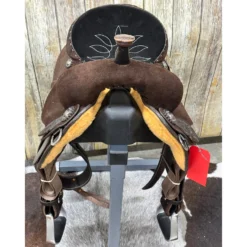 Double J 14 Inch Pozzi Roughout Barrel Saddle 6 Double J 14 Inch Pozzi Roughout Barrel Saddle -Heydudes Cowboy Shop Pozzifront
