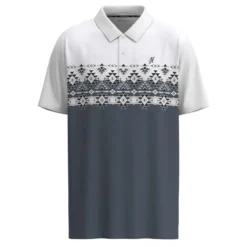 Hooey Men's "The Weekender" White/Blue W/ Aztec Pattern Polo