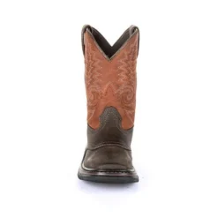 Rocky Boots Rocky Big Kid's Orange And Chocolate Square Toe Boot 9 Rocky Boots Rocky Big Kid's Orange And Chocolate Square Toe Boot -Heydudes Cowboy Shop RKW0257Y front