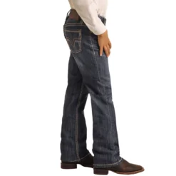 Boy's Rock & Roll Denim Dark Vintage Jeans -Heydudes Cowboy Shop RRBD0BRZPI B