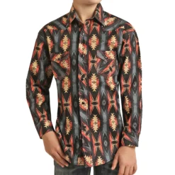 Panhandle Slim Boys Aztec Stripe Snap Shirt