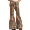 Rock & Roll Girls Multi-Strip Stretch Bell Jean-Tan/Blue