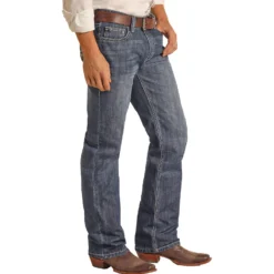 Rock & Roll Cowboy Ladder Stitch Double Barrel Jeans -Heydudes Cowboy Shop RRMD0SR0L5 BZ 67390