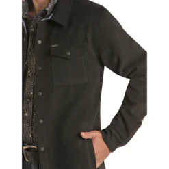 Rock & Roll Black Shirt Jacket -Heydudes Cowboy Shop RRMO92RZWL B