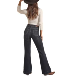 Rock & Roll Cowgirl High Rise With Rivets Trouser -Heydudes Cowboy Shop RRWD5HR0GJ B 05396