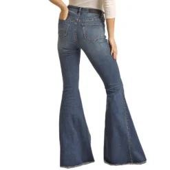 Rock & Roll Cowgirl Side Insert High Rise Bell Bottoms -Heydudes Cowboy Shop RRWD7HRZQK B