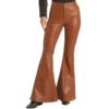 Rock & Roll Brown Pleather Bell Bottom Pants