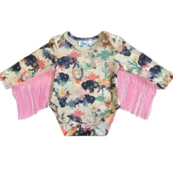 Shea Baby Wild Buffalo Fringe Long Sleeve Onesie