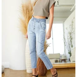 KanCan Paper Bag Mom Jeans