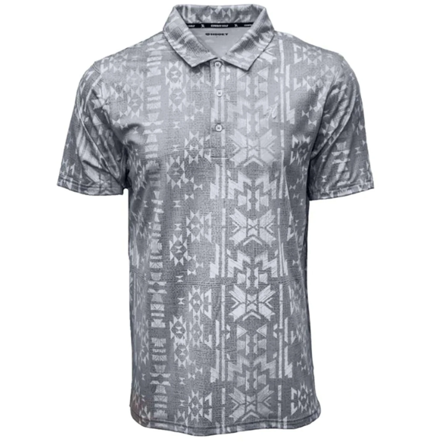 Hooey Two Tone Grey Aztec Polo 1 Hooey Two Tone Grey Aztec Polo
