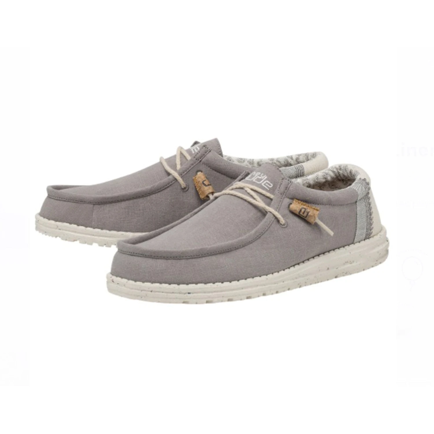 Heydude Hey Dude Men's Wally Linen Natural Grey Casual Shoe 2 Heydude Hey Dude Men's Wally Linen Natural Grey Casual Shoe - Image 2
