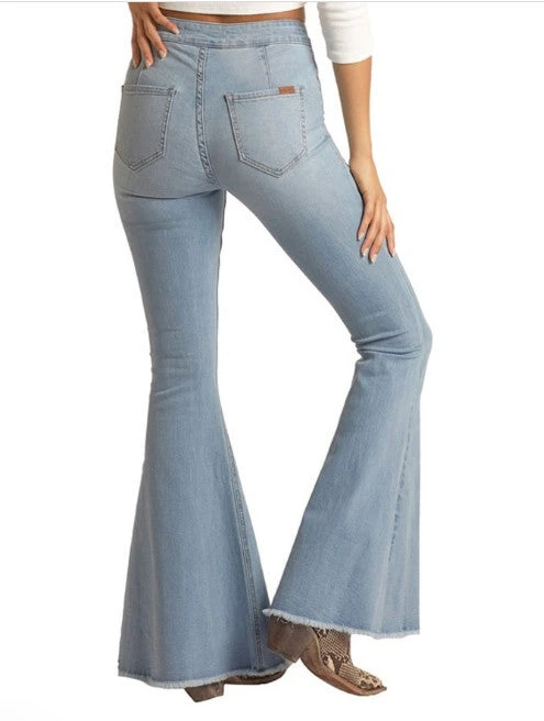 Light Multi-Dart Bell Bottom Jeans 2 Light Multi-Dart Bell Bottom Jeans - Image 2