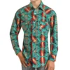 Rock & Roll Boy's Aztec Teal Poplin Shirt