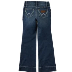 Wrangler Girls Turquoise Stitched Trouser Jeans