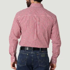 Wrangler George Strait Red/White Plaid Button Down L/S -Heydudes Cowboy Shop Screenshot2022 12 29145208