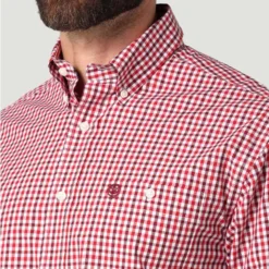 Wrangler George Strait Red/White Plaid Button Down L/S -Heydudes Cowboy Shop Screenshot2022 12 29145222