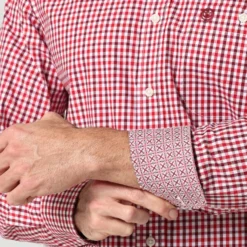 Wrangler George Strait Red/White Plaid Button Down L/S -Heydudes Cowboy Shop Screenshot2022 12 29145239
