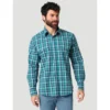 Wrangler Blue And Green Plaid Shirt