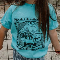 The Whole Herd Kids Turquoise Psalm 104:14 Tee