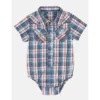Wrangler Blue & Orange Plaid Onesie