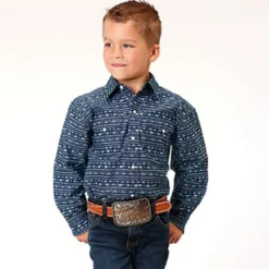 Roper Boy's Aztec Print Shirt