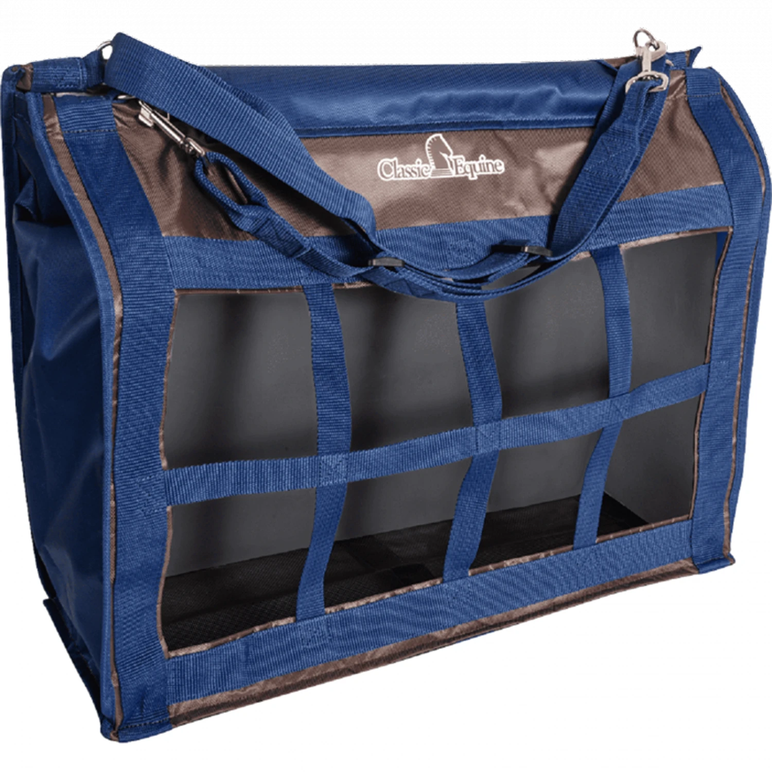 Classic Equine Chocolate-Navy Topload Hay Bag 1 Classic Equine Chocolate-Navy Topload Hay Bag