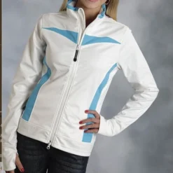 ROPER Women's White/Turq Soft Shell Jacket