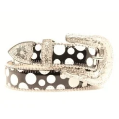 Kid's Black And White Polka Dot Belt