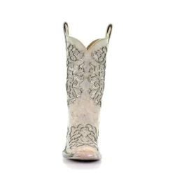 Corral Boots Corral White Glitter Inlay Boots -Heydudes Cowboy Shop a3397 3