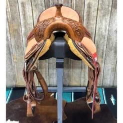 Paul Taylor 15 Inch Floral Barrel Saddle -Heydudes Cowboy Shop barrelfront 2038d3f2 1ec4 43cb bc55 cf0a7013dd9a