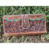 American Darling Tooled Turquoise Buckstitch Wallet