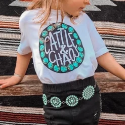 Girls Cattle & Chaos Tee