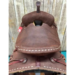 Paul Taylor Chocolate Roughout Barrel Saddle -Heydudes Cowboy Shop chocback