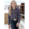 Girl's Cruel Navy Aztec Print Shirt