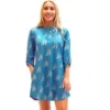 Turquoise And Cactus Print Dress