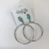 West & Company Silver Hoop With Turquoise Earring