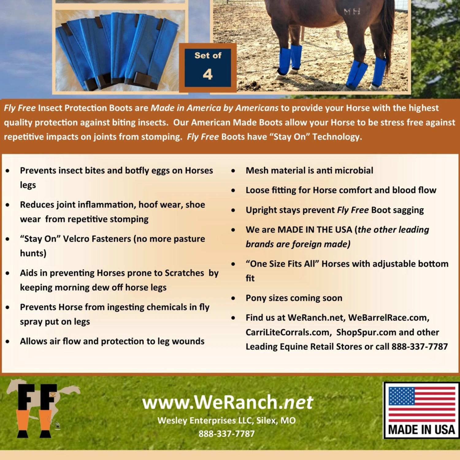 Fly Free Insect Protection Boots - BLUE 3 Fly Free Insect Protection Boots - BLUE - Image 3