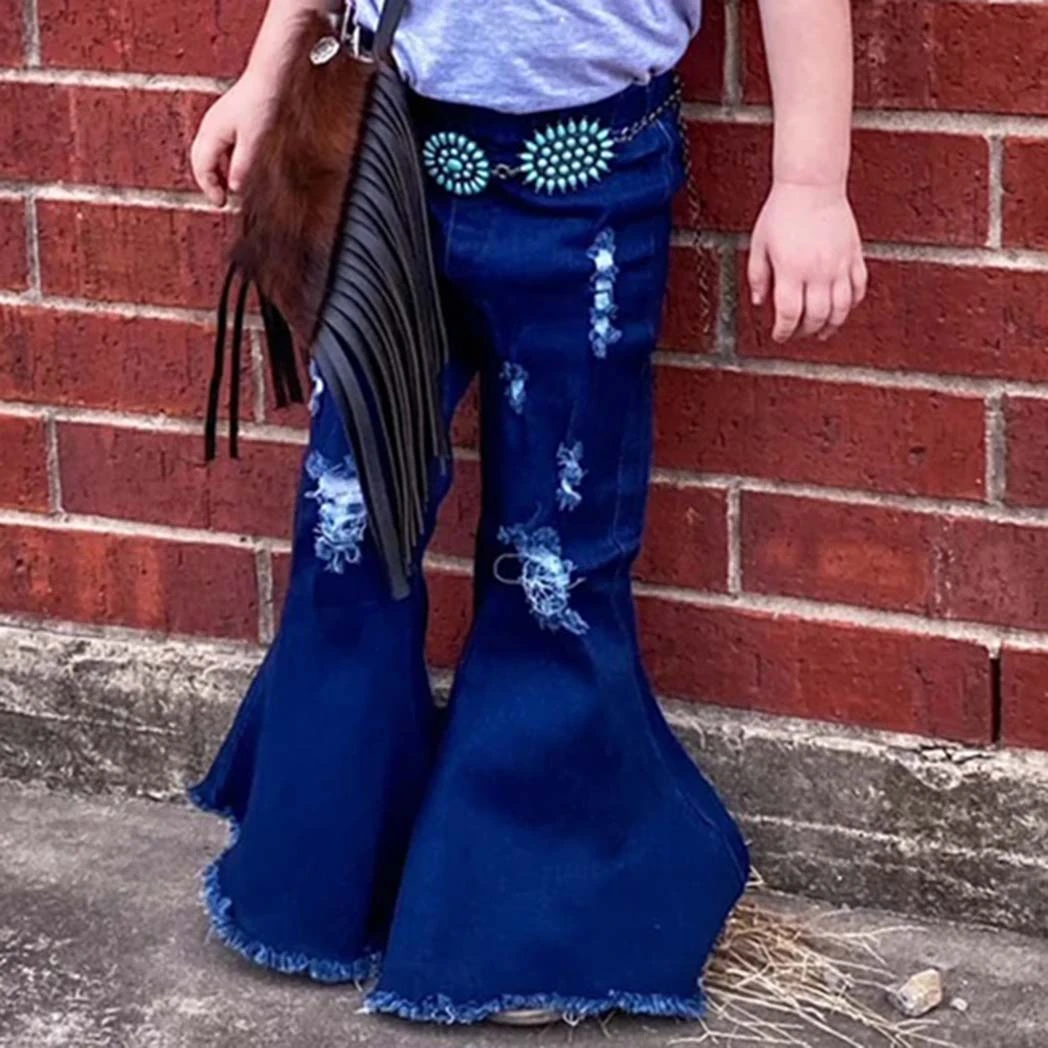 Toddler Distressed Denim Bells 1 Toddler Distressed Denim Bells