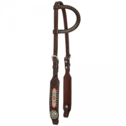 Circle Y Beaded Inlay With Copper Spots One Ear