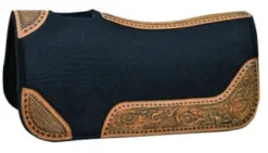 Black Buck Stitch Barrel Racer Saddle Pad