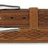 Tony Lama Men's Brown Navajo Blanket Tooled Belt