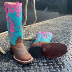 Macie Bean Pink & Turquoise Mad Dog Tall Boots -Heydudes Cowboy Shop mk1