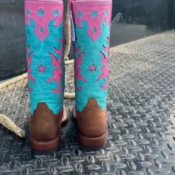 Macie Bean Pink & Turquoise Mad Dog Tall Boots -Heydudes Cowboy Shop mk3