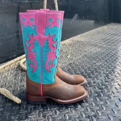 Macie Bean Pink & Turquoise Mad Dog Tall Boots -Heydudes Cowboy Shop mk5