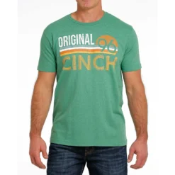 Cinch Heather Green Original Logo Tee