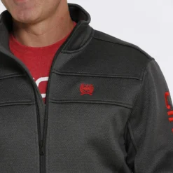 Cinch Charcoal And Red Jacket -Heydudes Cowboy Shop mwj1570001 5 1707 detail