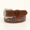 Tan And Brown Beaded Aztec Belt