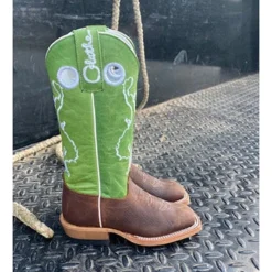 Olathe Kids Brown And Green Bucking Horse Boots -Heydudes Cowboy Shop olathe2